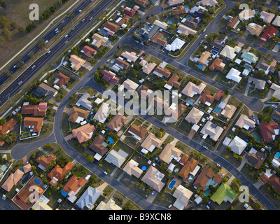 Luftaufnahme der Wohnsiedlung in Brisbane Queensland Australien Stockfoto