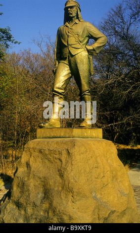 Die Statue von Doktor David Livingstone an den Victoria Fällen Stockfoto