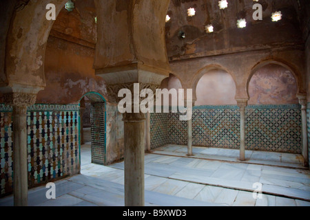 Hamam im Inneren des Palastes in der Alhambra in Granada Spanien Stockfoto