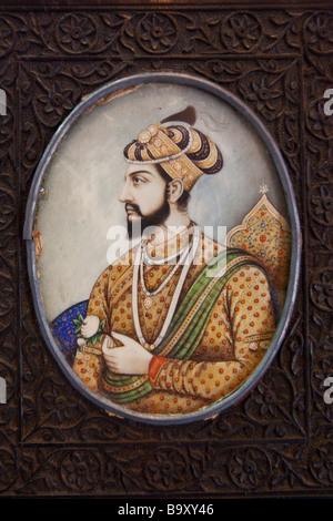 Miniaturmalerei von Shah Jahan Erbauer des Taj Mahal Stockfoto