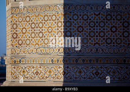 Inlay Details auf dem Itmad-Ud-Daulah-Grab in Agra Indien Stockfoto