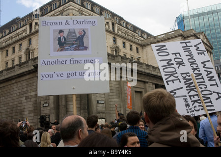 Anti-Kapitalismus Proteste außerhalb der Bank of England Stockfoto