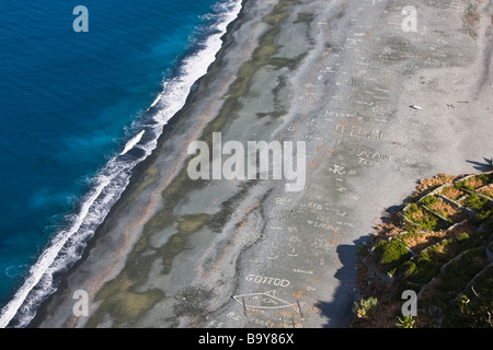 Luftaufnahme über Strand von Nonza Cap Corse Korsika Frankreich Stockfoto