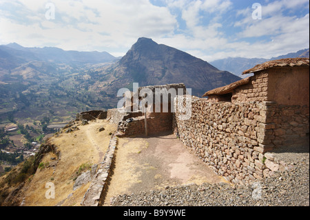 Inka Ruinen bei Pisac peru Stockfoto