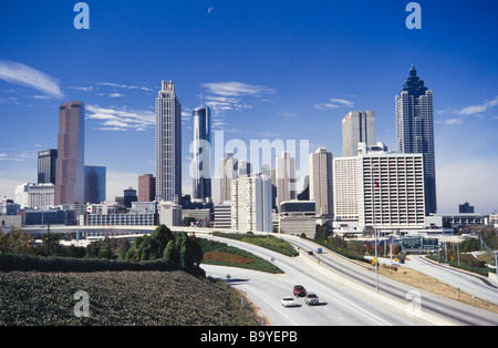 Beschäftigt Schnellstraßen mit Verkehr, Atlanta Stockfoto