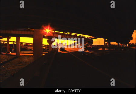 Beschäftigt Schnellstraßen mit Verkehr, Atlanta Stockfoto