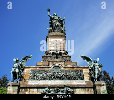 Niederwald Denkmal Denkmal bei Rüdesheim, Deutschland. Stockfoto