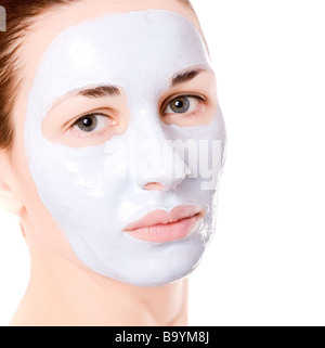 Masked Beauty Gesichtsbehandlung Stockfoto