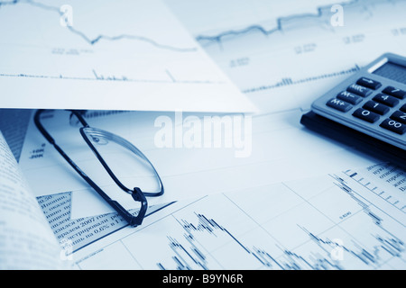 Börse-Grafiken und Diagramme. Stockfoto