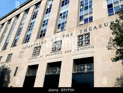 Department of Treasury Bureau of Engraving and Printing in Washington, D.C. Stockfoto