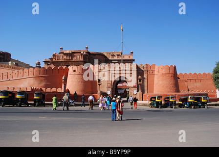 Junagarh Fort gebaut von Maharaja Rai Singhji in 1588, Bikaner, Bundesstaat Rajasthan, Indien. Stockfoto