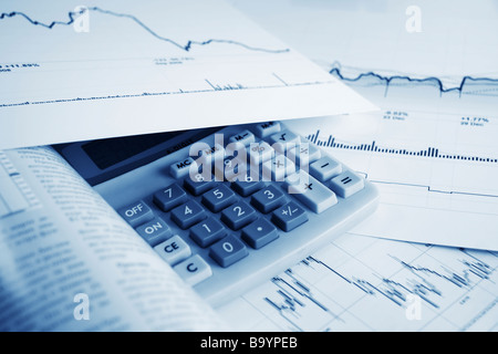 Börse-Grafiken und Diagramme. Stockfoto