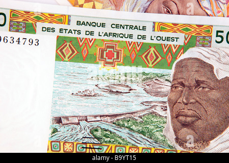 Geld Währung Detail des senegalesischen 500 westafrikanischen CFA Franc-banknote Stockfoto