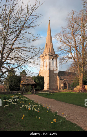 St. Marien Kirche, Lower Slaughter, die Cotswolds Stockfoto