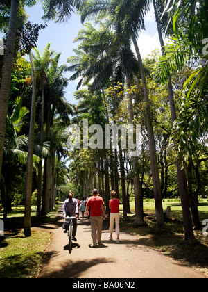 Menschen Sir Seewoosagur Ramgoolam Botanic Garden Mauritius Stockfoto
