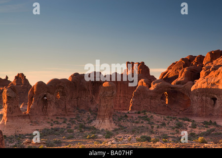 Die Windows Abschnitt des Arches National Park in der Nähe von Moab Utah Stockfoto