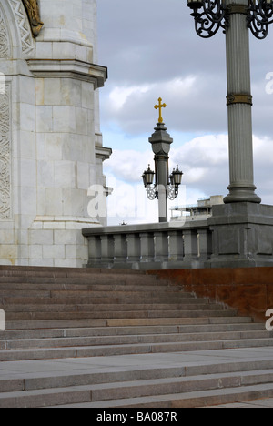 Treppe der Kathedrale von Christ der Retter-Moskau-Russland Stockfoto