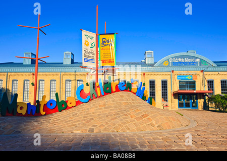 Eingang der Manitoba Children s Museum an den Gabelungen ein National Historic Site in der Stadt Winnipeg Manitoba Kanada Stockfoto