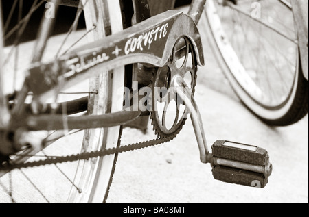 Nahaufnahme von Schwinn Corvette Fahrrad Pedal und Getriebe (für nur zur redaktionellen Verwendung) Stockfoto