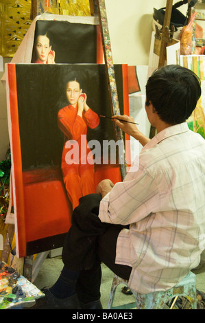 Künstler ein Bild in Hanoi Vietnam Stockfoto
