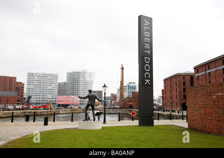 Billy Fury Blick in Richtung Stadtzentrum von Liverpool Stockfoto