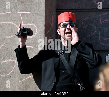 Demonstrant auf der G20-Demonstration in der City of London.  Foto von Gordon Scammell Stockfoto