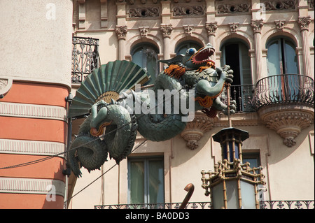 Modernistische Fassade der Casa Bruno Quadras Barcelona Katalonien Spanien Stockfoto
