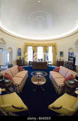 Oval Office der William J. Clinton Presidential Library and Museum in Little Rock, Arkansas. Stockfoto