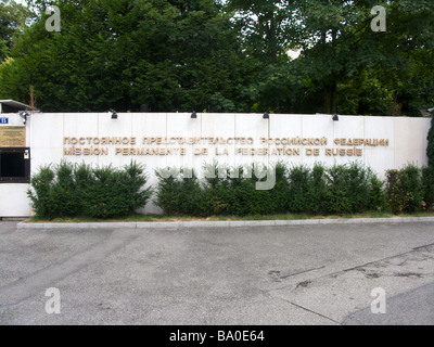 Eintritt in die russische Botschaft in Genf Schweiz Stockfoto