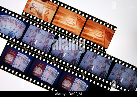 Folien auf Lichtkasten Stockfoto