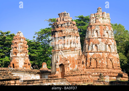 Ruinen der buddhistischen Tempel von Wat Mahatat in Ayutthaya in der Nähe von Bangkok, Thailand Stockfoto