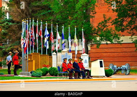 Hierarchie der Sargeant Major s Parade und Graduierung Zeremonie bei der RCMP Akademie Stadt Regina Saskatchewan Kanada Stockfoto