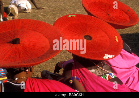 Reed Dance zeremonielle Teilnehmer Kwa Zulu natal South Africa Stockfoto