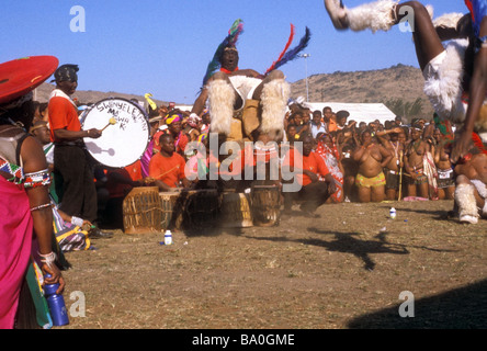 Reed Dance zeremonielle Teilnehmer Kwa Zulu natal South Africa Stockfoto