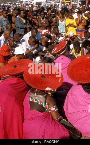 Reed Dance zeremonielle Teilnehmer Kwa Zulu natal South Africa Stockfoto