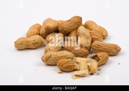 Eine Nahaufnahme von Erdnüsse in der Schale Stockfoto