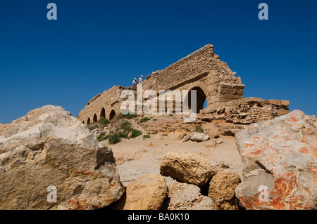 Die alten Roman Aqueduct in Caesarea, Israel Stockfoto