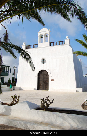 Katholische Kirche, Uga, Lanzarote, Kanarische Inseln, Spanien Stockfoto