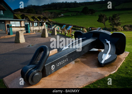 Der Anker des gestrandeten Cargo Schiff MSC Napoli am Strand bei Branscombe, Devon, England, UK Stockfoto