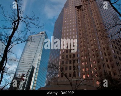 Bürotürme an der Burrard Street in Zentral-Vancouver British Columbia Stockfoto