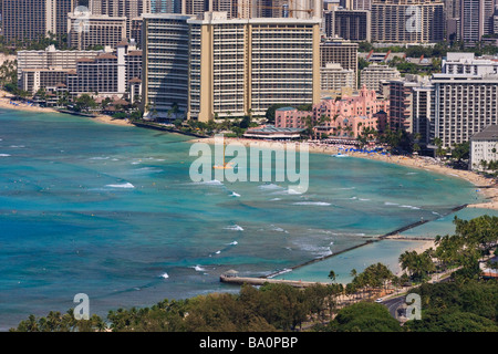 Honolulu-Blick vom Diamond Head Krater Stockfoto