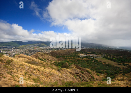 Blick vom Diamond Head Krater Stockfoto