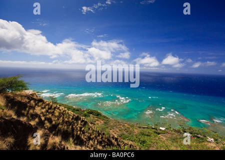 Blick vom Diamond Head Krater Stockfoto