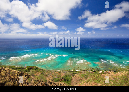 Blick vom Diamond Head Krater Stockfoto