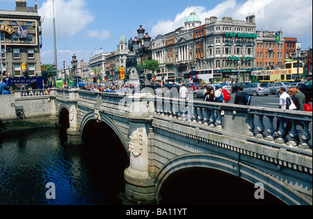 O' Connell Brücke über den Fluss Liffey in Dublin Stockfoto