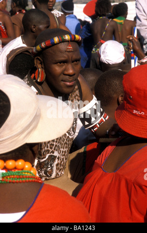 Reed Dance zeremonielle Teilnehmer Kwa Zulu natal South Africa Stockfoto