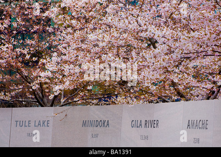 Offizielle Entschuldigung der USA für WW2 Internierungslager Japanese American Memorial nach Washington DC, Patriotismus Stockfoto