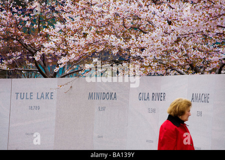 Offizielle Entschuldigung der USA für WW2 Internierungslager Japanese American Memorial nach Washington DC, Patriotismus Stockfoto