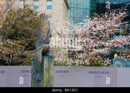 Offizielle Entschuldigung der USA für WW2 Internierungslager Japanese American Memorial nach Washington DC, Patriotismus Stockfoto