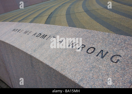 Offizielle Entschuldigung der USA für WW2 Internierungslager Japanese American Memorial nach Washington DC, Patriotismus Stockfoto